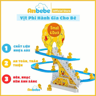 Đồ chơi cầu trượt Vịt vàng leo cầu thang ANBEBE với âm thanh vui nhộn + Đèn nháy đẹp mắt