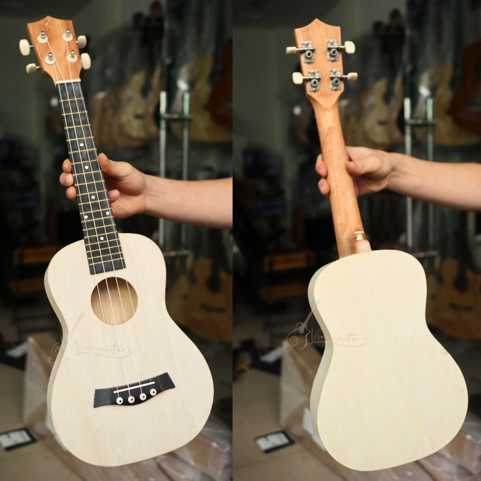 Đàn Ukulele Concert Soprano 23inch 21inch Full Gỗ Vinaguitar Mộc Tặng Màu Vẽ Premium