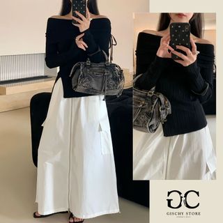 Áo Kiểu Trễ Vai Dài Tay GISCHY HÀNG LOẠI 1 Áo Thun Xẻ Tà Vải Gân Hở Vai Siêu Quyến Rũ Nữ Tính-A21
