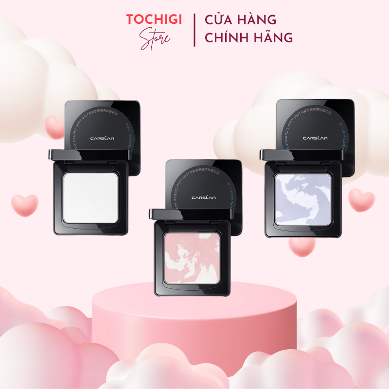 Phấn Nén kiềm dầu Carslan Soft Mist 24h Phấn Phủ trang điểm Mềm Mại Lâu Trôi 8g
