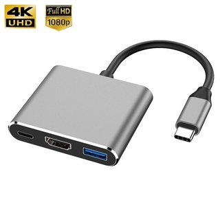  Hub Type C to HDMI - Cổng chuyển đổi type C to HDMI thunderbolt USB 3.0 cho Laptop TECHZOONE 
