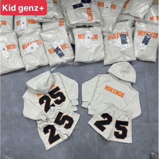 bộ áo hoodie micoken 25 + quần short cho bé , set áo nỉ có mũ quần cộc bé trai , kid genz