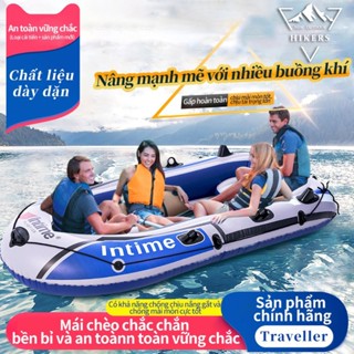 Thuyền hơi thuyền phao xuồng bơm câu cá INTIME 3-4 người lớn dày rộng cao cấp chắc chắn