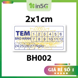 [Combo tối đa 185 tem - 2 x1cm] In Tem Bảo Hành, Tem Vỡ, Tem Bể có sẵn - đẹp - rẻ, Khổ 26.5x32 cm, Kích thước 1x2cm