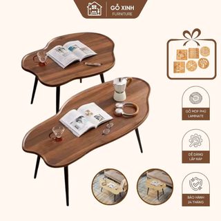  Bàn sofa đám mây Gỗ Xinh – Mặt MDF dày dặn chân gỗ tự nhiên chắc chắn | Bàn trà bàn cafe bàn decor phòng 