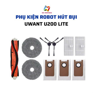 Phụ kiện robot hút bụi Uwant U200 Lite khăn lau, lọc hepa, chổi cạnh, chổi lăn, túi rác.