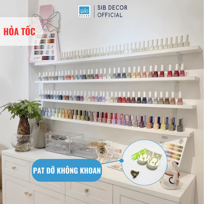 [Không khoan tường] Kệ Nail, Sơn Móng Dài 20cm Đến 50cm, Rộng 10cm Treo Tường Spa, SIB Decor KT010P
