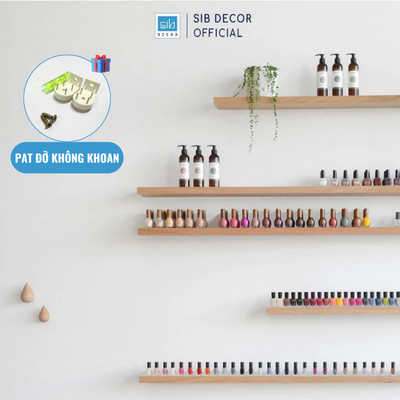[Không khoan] Kệ Nail, Sơn Móng Dài 60cm Đến 120cm, Rộng 10cm Treo Tường Spa, Nail SIB Decor KT010P