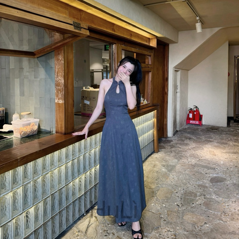 Emi Dress- ĐẦM YẾM CỔ TÀU HỞ LƯNG DÁNG DÀI TIỂU THƯ | Emi Dress | HuLì | BigBuy360 - bigbuy360.vn