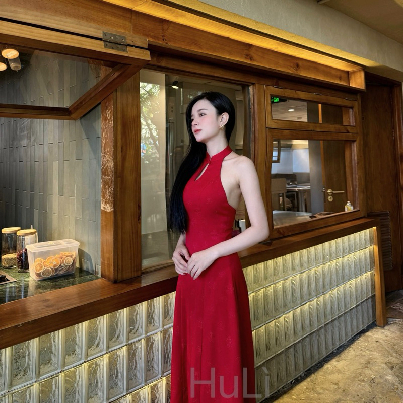 Emi Dress- ĐẦM YẾM CỔ TÀU HỞ LƯNG DÁNG DÀI TIỂU THƯ | Emi Dress | HuLì