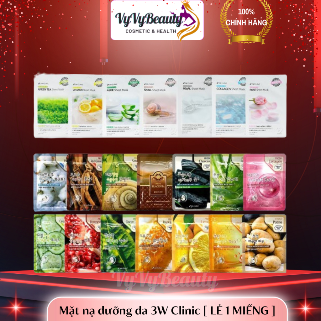 Mặt nạ dưỡng da 3W Clinic [LẺ 1 MIẾNG]