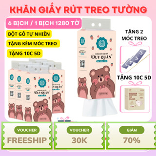COMBO Thùng 6 bịch khăn giấy rút DUY QUÂN treo tường Phiên Bản Mới,hàng Việt Nam chất lượng cao
