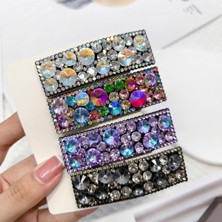 Kẹp tóc mái dạng bấm đính đá pha lê dạng vuông cỡ lớn cao cấp đi tiệc sang trọng cho nữ