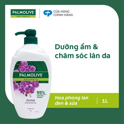 [Quà tặng không bán]] Sữa tắm Palmolive chiết xuất Sữa và Hoa Phong Lan Đen 1L