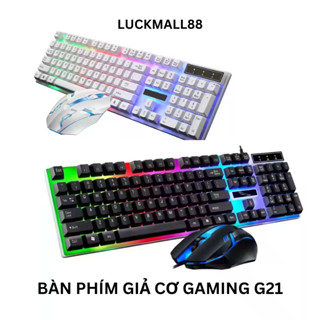 LUCKMALL88 - Bàn Phím Giả Cơ Gaming G21 Kèm Chuột/ Đèn Led 7 Màu Chuyên Dùng Cho PC & Laptop