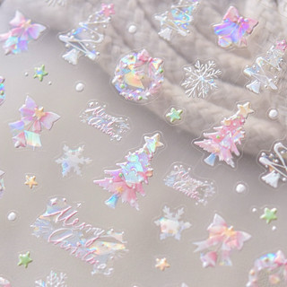 Sticker Nail trang trí Noel Merry Christmas - Miếng dán móng Giáng Sinh hộp quà, cây thông, người bông tuyết tuần lộc🎄