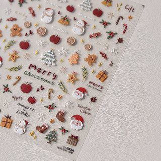 Sticker Nail trang trí Noel Merry Christmas - Miếng dán móng Giáng Sinh hộp quà, cây thông, người bông tuyết tuần lộc🎄
