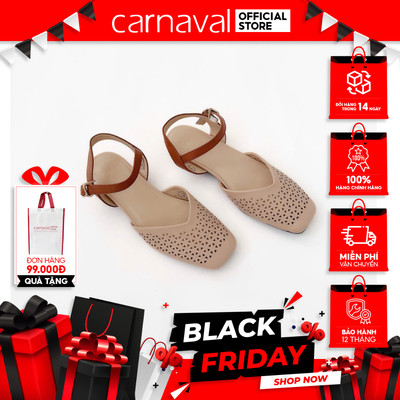 Giày Cao Gót Nữ Carnaval Gót Cao 3cm Quai Hậu Thiết Kế Cao Cấp Sang Trọng - VS103
