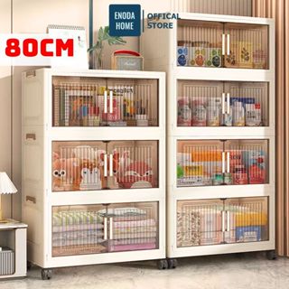 Tủ Đựng Đồ Dùng Gia Đình Lớn ENODA HOME, Tủ Nhựa 2 Cửa Trong Suốt, Khóa Cài Cố Định, Chịu Lực Siêu Tốt TUN048