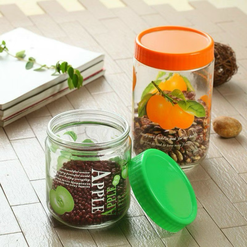 Hũ/Lọ thủy tinh nắp nhựa đựng đồ đa năng, ngâm hoa quả, nuôi Scoby, men Viili, milk kefir, water kef