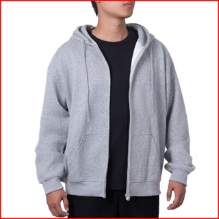  Áo khoác hoodie trơn basic nam nữ khóa zip nỉ bông dày dặn 
