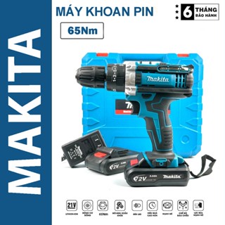 Máy khoan pin, máy bắn vít 72v Makita, bộ khoan đa năng khoan tường,bắn vit,mở bulong- Tặng kèm phụ kiện 24 chi tiết
