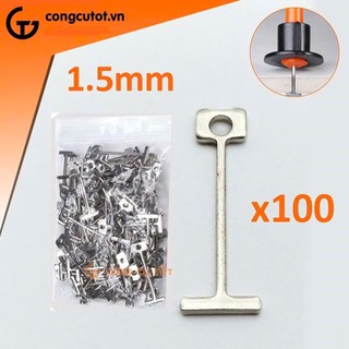 100Đinh Sắt Chữ T Vít Cân Bằng Gạch - Mạch 1mm - 1.5mm -Đinh Sắt Chữ T Vít Cân Bằng Gạch - Mạch 1mm - 1.5mm - Kim Sắt