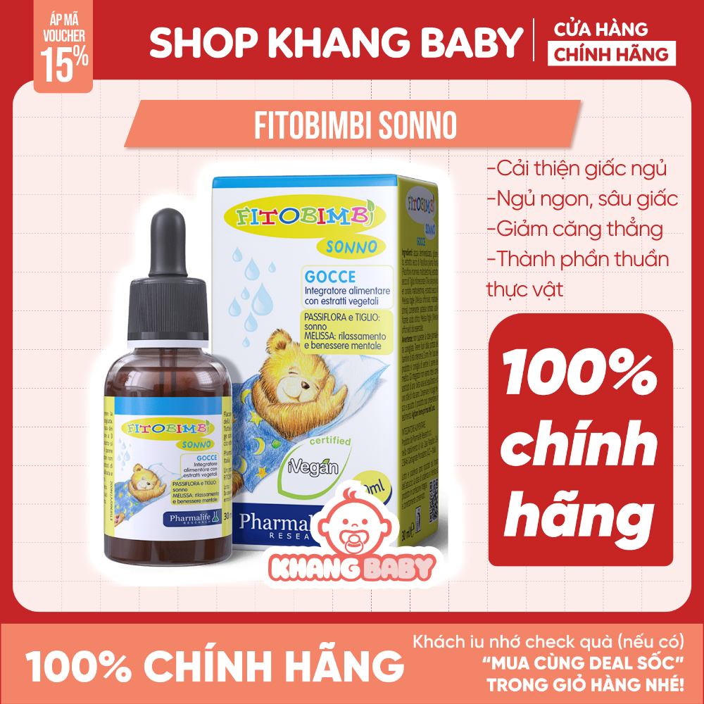 Siro ngủ ngon FitoBimbi Sonno lọ 30ml - Shop Khang Baby
