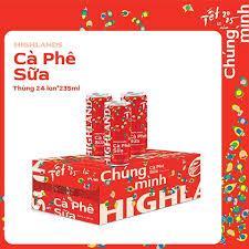 Thùng Cafe sữa highland lon x 24 lon