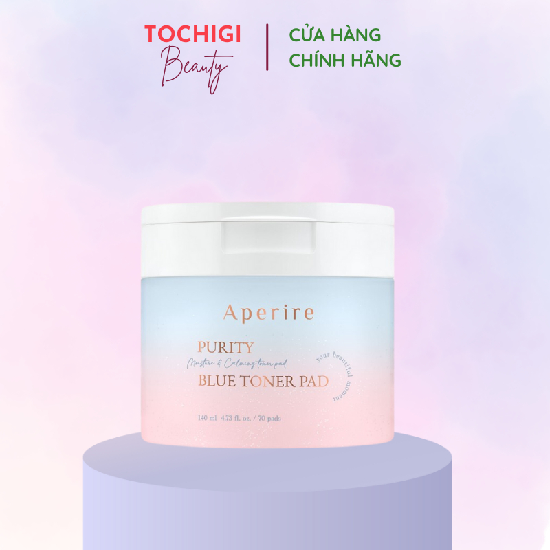 Toner Pad Tinh Khiết Cấp Ẩm Dịu Da Cấp Tốc Aperire Purity Blue Moisture and Calming Toner Pad 140ml/70 miếng
