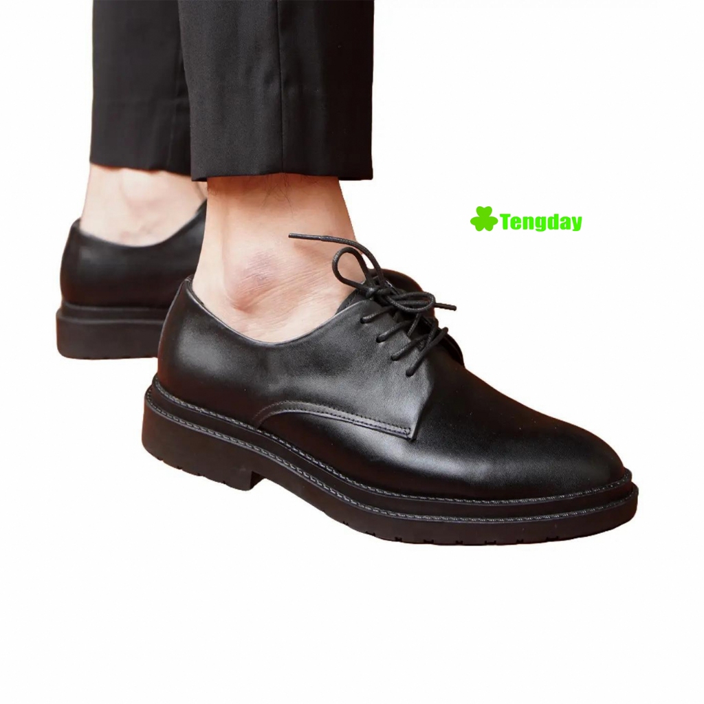Giày Derby Da Bò Thật Đế Cao Su - Giúp tăng chiều cao 4,5cm , Kiểu Dáng Hiện Đại Trẻ Trung - Tengday