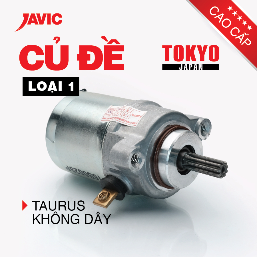 Motor đề (Củ đề) Taurus/ Sirius Fi/ Jupiter FI/ Exciter 135 đời 5 số, thương hiệu Tokyo, motor lõi đồng khoẻ êm