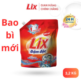 Nước giặt Lix đậm đặc khử mùi ẩm mốc túi 3.2kg - Sạch Nhanh Gấp 2 Lần NG003 - LIXVN