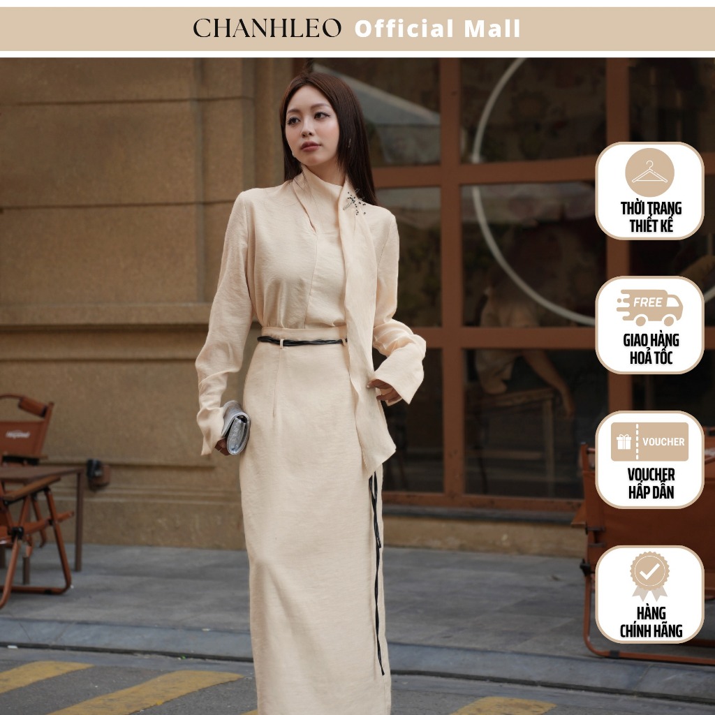 Set Sơ Mi Nữ Chân Váy Suông ChanhLeo Design Thiết Kế Cách Điệu - AV783