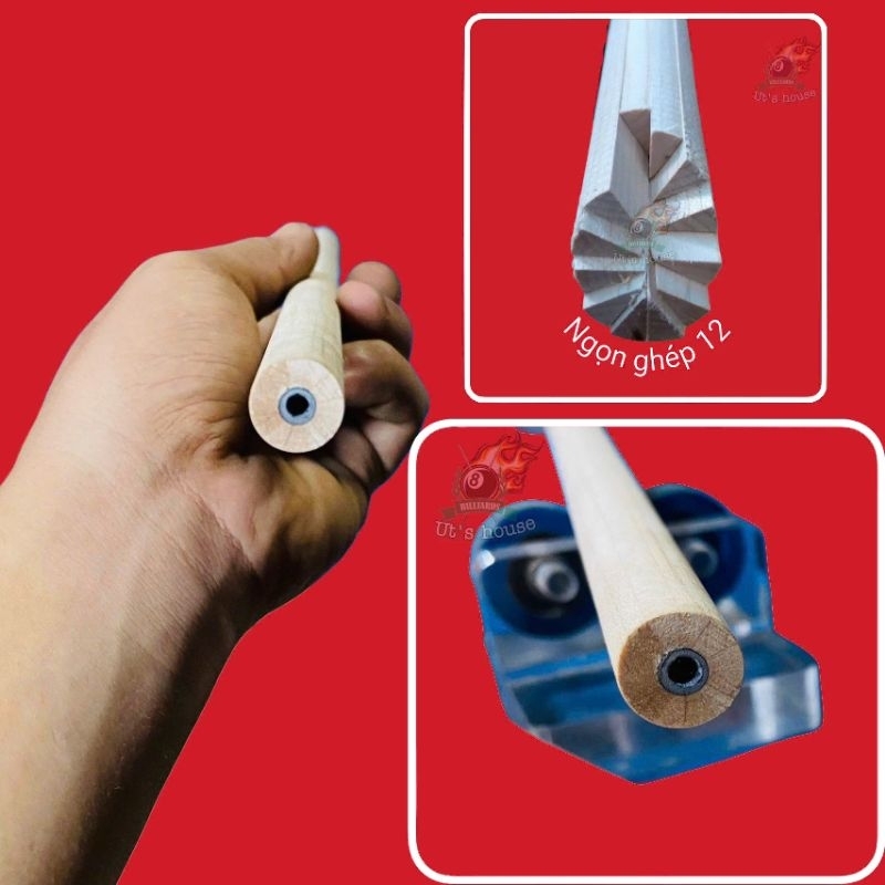 NGỌN CƠ BIDA CHƠI 3C: Ngọn ghép 10 LDC, ngọn ghép 12, ngọn mộc lõi carbon & công nghệ, ngọn full cac