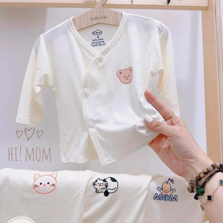 (CÓ QUÀ) Combo 5 áo ngắn/ dài tay sơ sinh, thiết kế chống hở bụng cho bé,vải petit mềm mịn