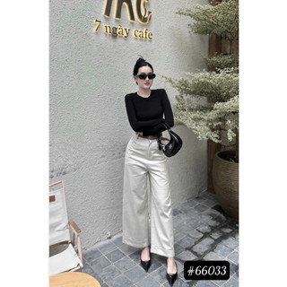 Quần kaki suông nấm kèm đai da