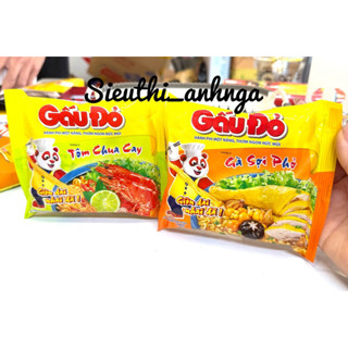 Combo 10 gói mì Gấu Đỏ Gà Sợi Phở / Tôm Chua cay x63g