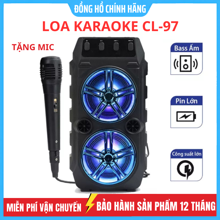 Loa Bluetooth Hát Karaoke Tặng Kèm Mic Nghe Nhạc Cực Đã Âm Bass Cực Mạnh Loa Bluetooth Mini Hát Hay 