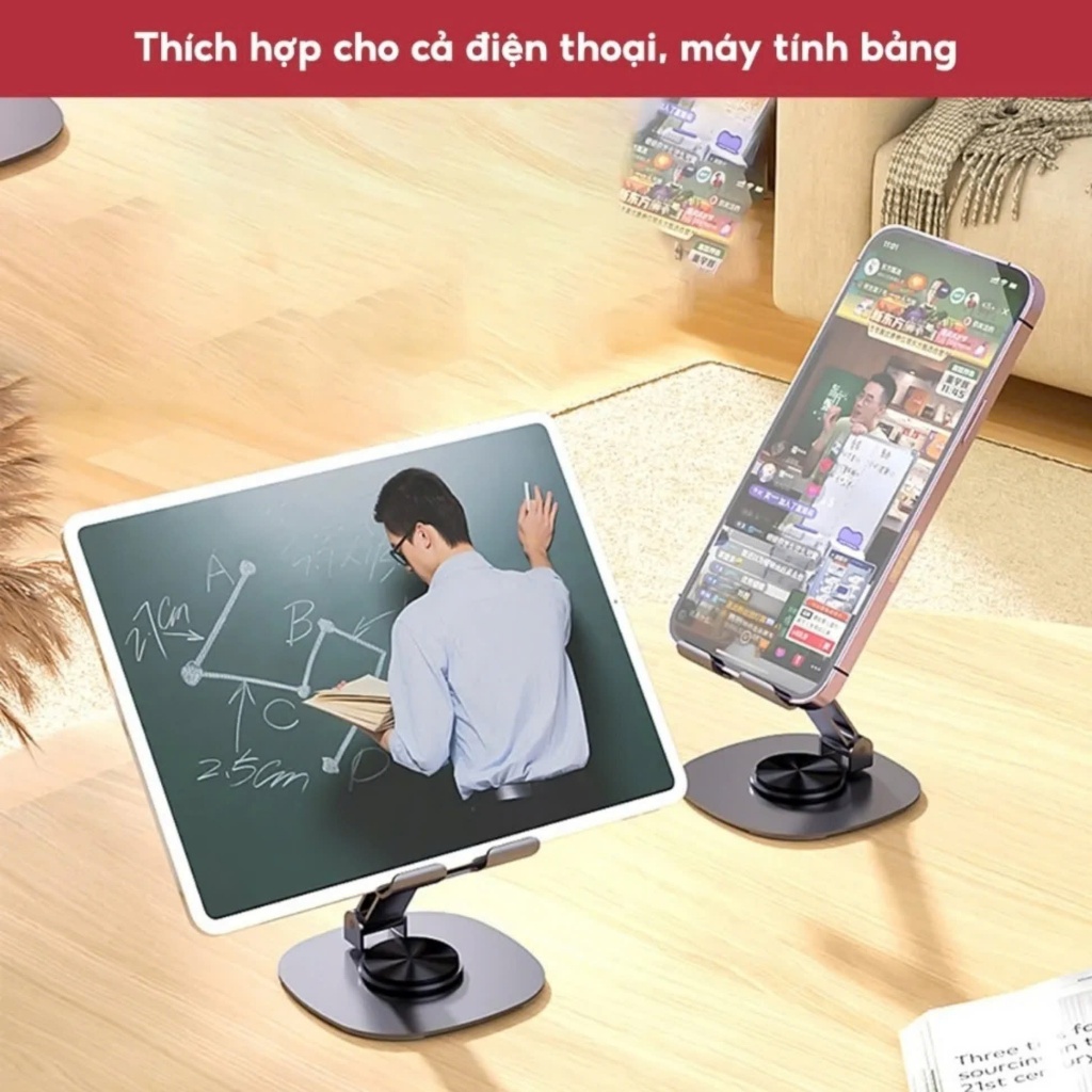 Giá đỡ điện thoại đa năng C-003 xoay 360 độ Chất liệu thép carbon, chịu tải 5kg, Nhỏ gọn - Lỗ Vũ 1, levu01, lovu | BigBuy360 - bigbuy360.vn