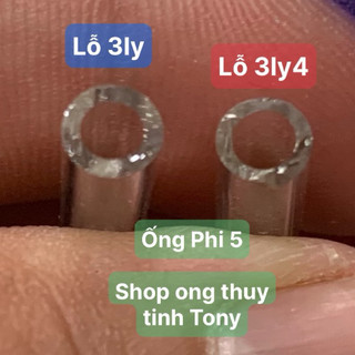 Ống thuỷ tinh nối dây cước băng truyền lỗ ống 3ly va 3,4ly