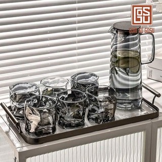  Bộ Cốc Bình Gosu ZT-200 Gợn Sóng Chất Liệu Thủy Tinh Sang Trong Lịch Sự An Toàn 
