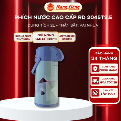 Phích đựng nước nóng 2 lít Rạng Đông cao cấp, Cần Bơm Rót Nước, Đế Xoay 360 Độ - RD 2045TS.E