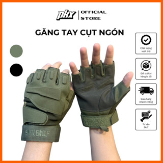 Găng Tay Cụt Ngón, Găng Tay Xe Máy Đi Phượt Cao Cấp Có Gù Freesize, Găng Tay Chiến Thuật - PKX