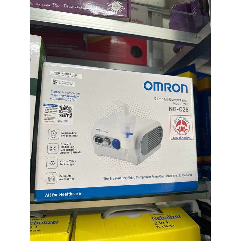 Máy xông khí dung Omron - NE C28 xông mũi họng , thở khí dung