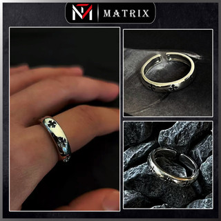  Nhẫn Chrome Heart Titan Màu Bạc Phong Cách Unisex - Phụ Kiện Thời Trang Nam Nữ Cá Tính - Nhẫn Hở Nam Freesize Matrix 