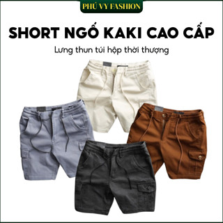 Quần Short Nam, Quần Short Kaki Lưng Thun Phú Vy Fashion Kaki Cao Cấp Form Quần Ngố Túi Hộp Nam Tính STHT33