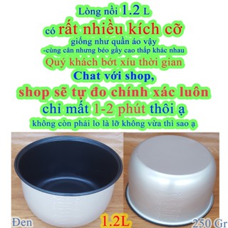 Lòng nồi cơm điện 1.2 L chống dính màu Đen, nặng 250 gr ( ruột, lõi, 1 lít , 1L2 – 1.2Lít- 1.2 lít-1L 2, az-7)