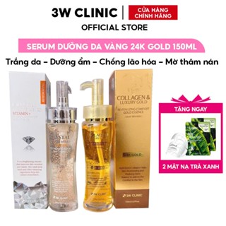 Tinh Chất Serum Vàng 24K Collagen Gold Luxury 3W Clinic Hàn Quốc 150ml Chống Lão Hóa Căng Bóng Da