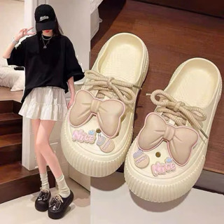 Giầy Búp Bê, Dép Sục Nữ Buộc Dây Đính Nơ Dễ Thương Sục Cô Gái